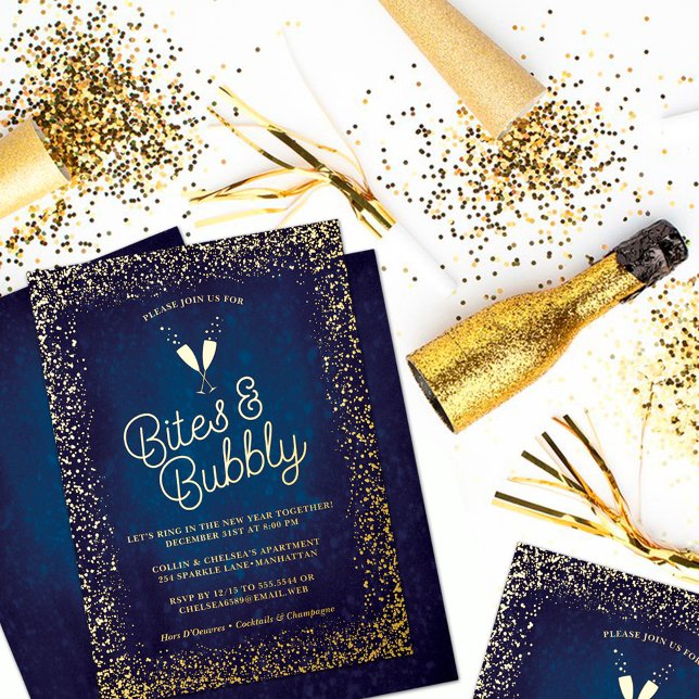 Chic Navy Blue Bites & Bubbly Holiday Party (Creator Uploaded)