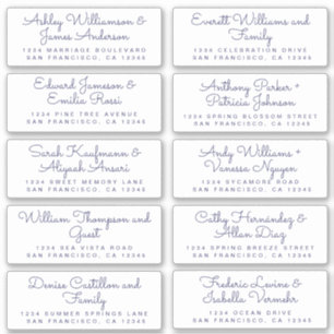 Chic Navy Blue Calligraphie Étiquettes de adresse 
