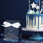 Chic Navy Blue Gold Agate Bat Mitzvah Fancy Party Favor Box<br><div class="desc">Elegant navy blue and gold agate decorates this modern fancy Bat Mitzvah party favour box. Your daughter's name is written in beautiful formal script under the Star of David. Perfect for a chic,  stylish Jewish family celebrating a girl being called to the Torah.</div>