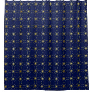 Chic Navy Blue Gold Deco Geometric Pattern Luxury