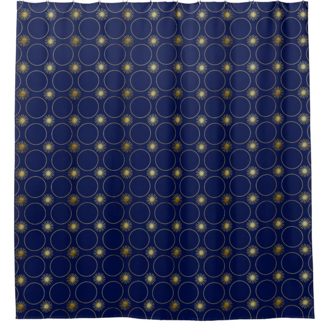 Chic Navy Blue Gold Deco Geometric Pattern Luxury (Front)