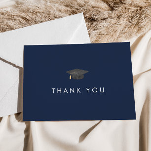 Chic Navy Blue Grad Casquette Carte de remerciemen