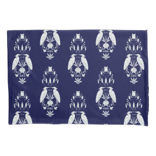 Chic navy blue Heron Pond Heritage Revival Pillowcase