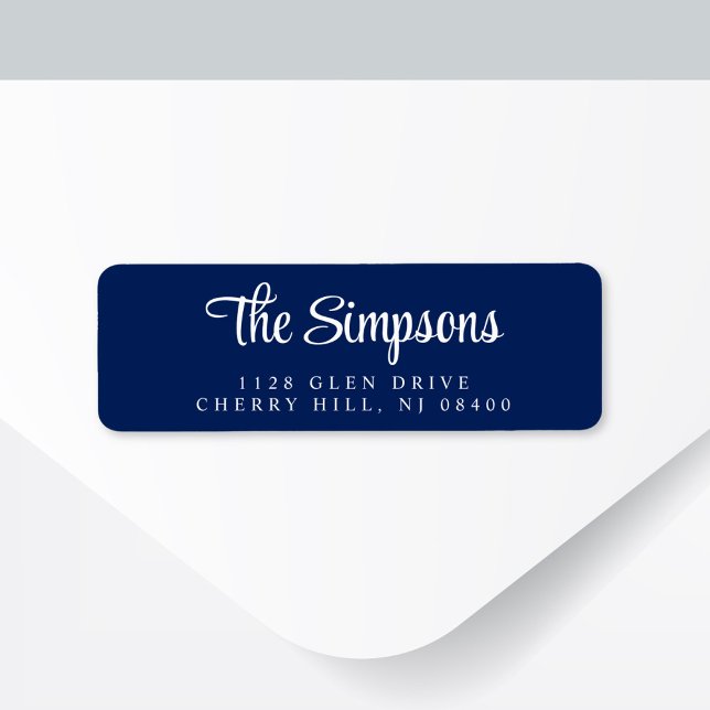 Chic Navy Blue Return Address (Creator Uploaded)