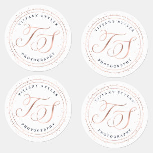 Chic Navy Blue & Rose Gold Dots Company Logo