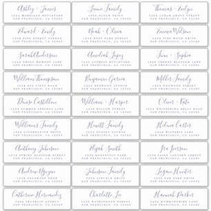 Chic Navy Blue Script Mariage Étiquettes de adress