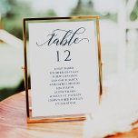 Chic Navy Blue Script Table Number Seating Chart<br><div class="desc">Modern and elegant design printed Navy Blue Calligraphy Script Table Number Seating Chart Cards that can be customized with your text and add each table number card to your cart, one by one. Please click the "Customize it" button and use our design tool to modify this template. Check out the...</div>