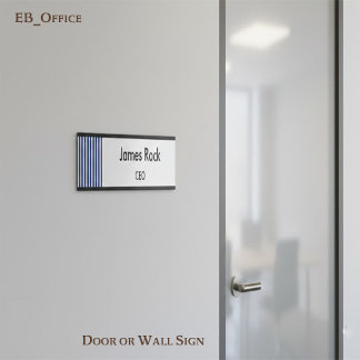 Chic Navy Blue & White Stripes |Custom Door & Wall Sign