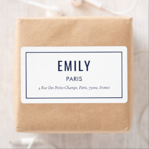 Chic Navy Fashion Style Return Address Label