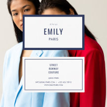 Chic Navy Fashion Stylist / Carte de visite de bea