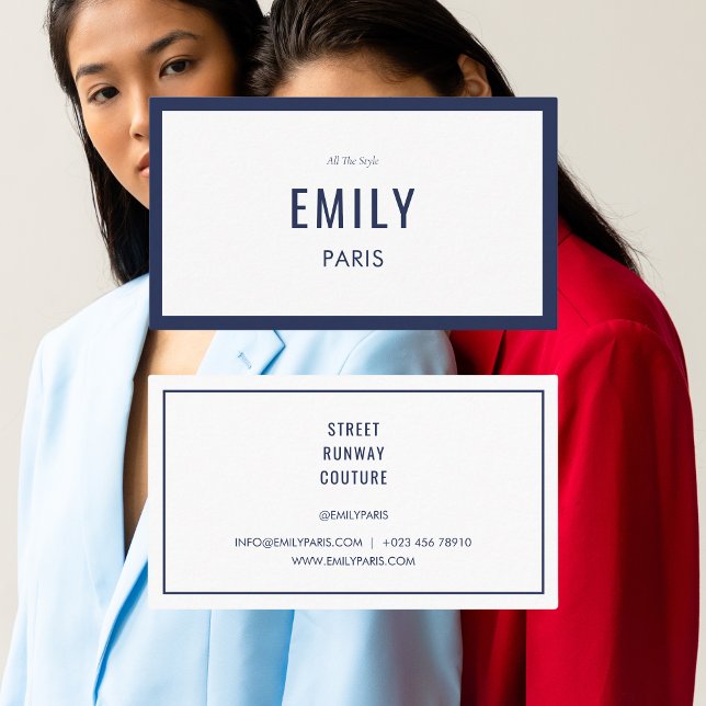 Chic Navy Fashion Stylist / Carte de visite de bea (Créateur téléchargé)
