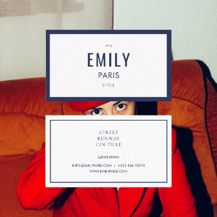 Chic Navy Fashion Stylist Influencer Business Card