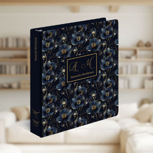 Chic Navy Gold Binder Elegant Memory Organizer