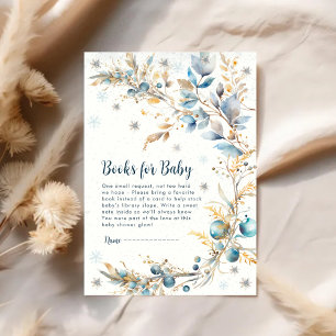 Chic Navy & Gold Snowflake Books Instead of Card