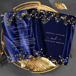 Chic Navy Gold Wedding Invitation
