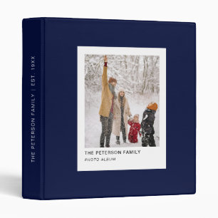 Chic Navy Modern Custom Family Photo Album Binder