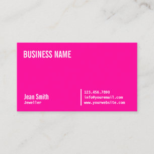 Chic Neon Pink Jewellery Business Card