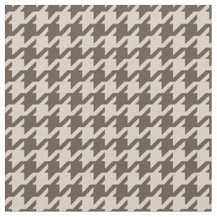 Chic neurtal brown and beige houndstooth pattern fabric