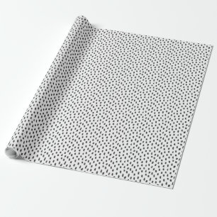 Chic Neutral Brush Strokes Minimalist Black White Wrapping Paper