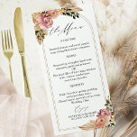 Chic Neutral Colours Boho Floral Wedding Menu Card<br><div class="desc">Capture the essence of chic,  boho-inspired design with captivating moody earth tones and beautiful floral elements. Customize it effortlessly with your personal details.</div>