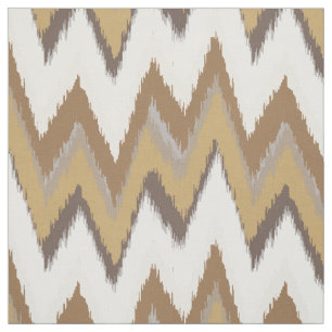 Chic neutral gold ikat tribal chevron pattern fabric