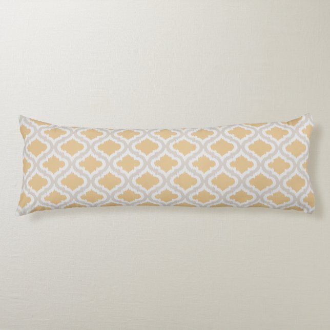 Chic neutral ikat Moroccan pattern Body Pillow (Front)