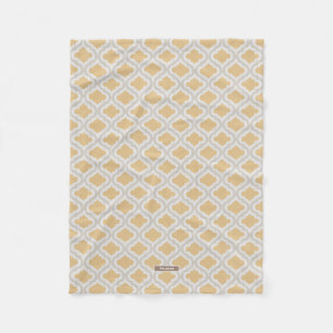Chic neutral ikat Moroccan pattern Fleece Blanket