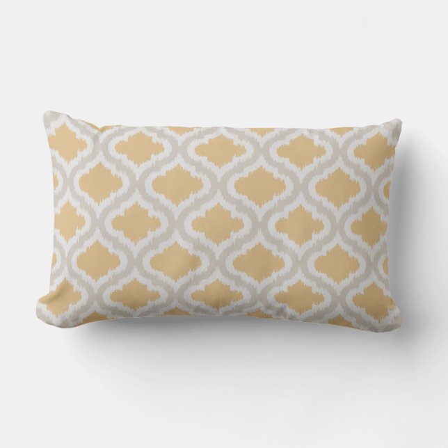 Chic neutral ikat Moroccan pattern Lumbar Pillow (Front)