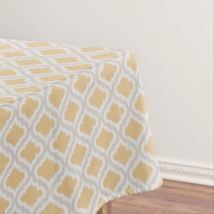 Chic neutral ikat Moroccan pattern Tablecloth