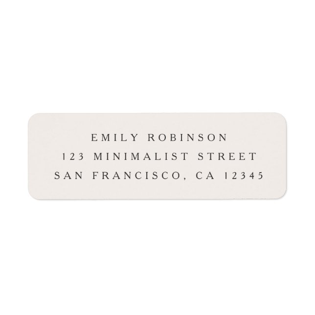 Chic neutral minimalist return address (Front)