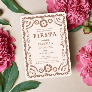 Chic Neutral Papel Picado Wedding Rehearsal Dinner Invitation