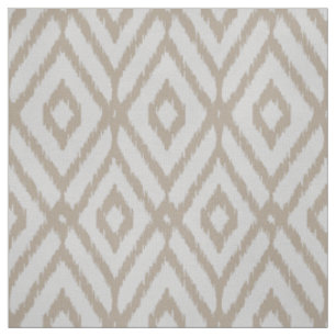 Chic neutral taupe grey ikat diamond pattern fabric
