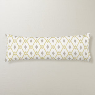 Chic neutral yellow taupe ikat diamond pattern body pillow