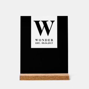 Chic Newly Wed Design Acrylic Sign