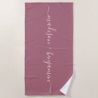 Chic Newlywed Monogram Names Purple