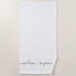 Chic Newlywed Monogram Names White Beach Towel<br><div class="desc">Chic monogrammed beach towel with the names of the newly weds in handwritten offblack elegant script calligraphy on a white background. Simply add your names. Perfect gift for the newlywed couple or engaged couple. Exclusively designed for you by Happy Dolphin Studio. If you need any help or matching products, please...</div>