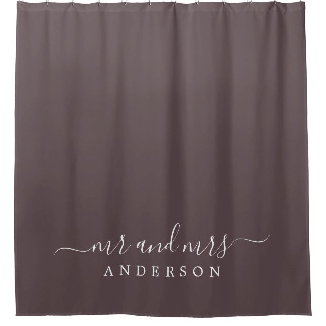 Chic Newlywed Mr Mrs Dark Burgundy Monogram (Front)