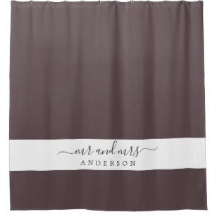 Chic Newlywed Mr Mrs Dark Burgundy Monogram