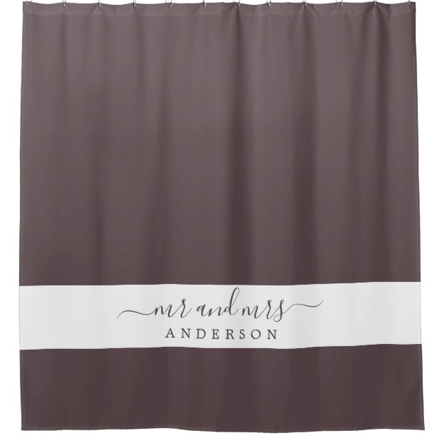 Chic Newlywed Mr Mrs Dark Burgundy Monogram (Front)