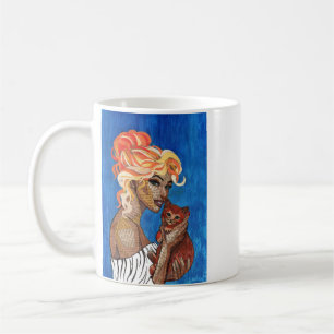 Chic Newspaper Text Pop Art Cat Mom Gift Mug