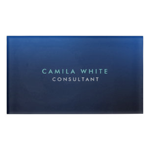 Chic Night Blue Elegant Professional Name Tag