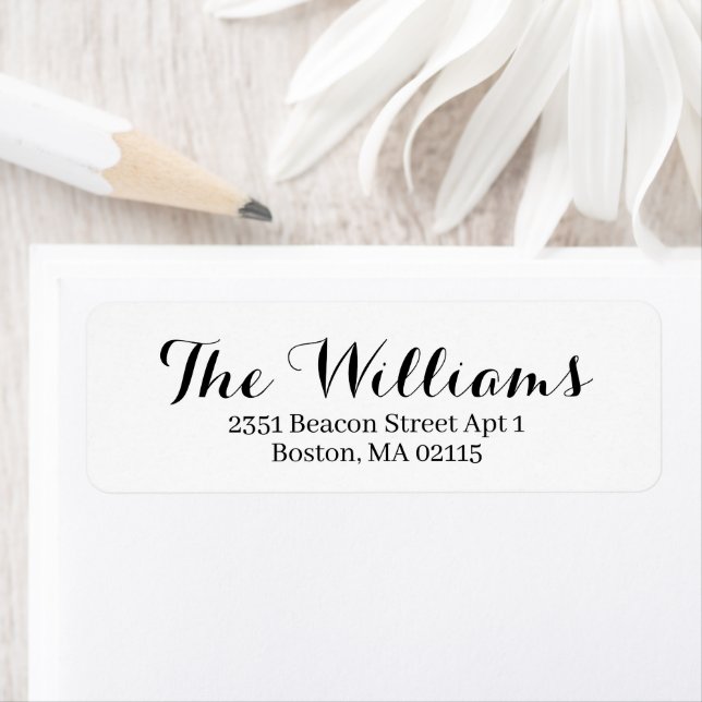 Chic noir blanc Calligraphie personnalisée adresse (En situation)