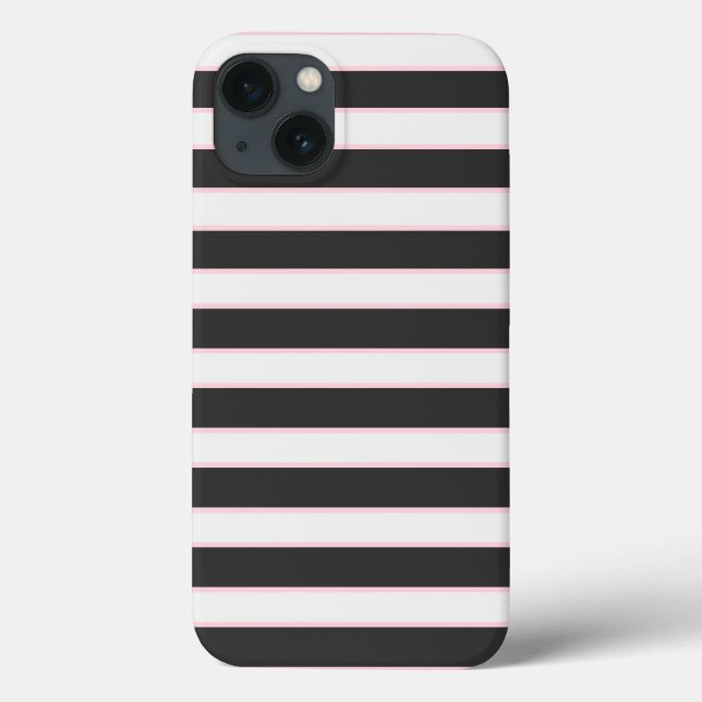 Chic noir rose rayé Samsung Galaxy Note 4 Coque (Verso)