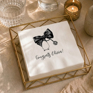 Chic Nurse Graduation Coquette Bow Medical Napkin