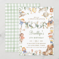 Chic Nursery Rhyme Greenery 4th Birthday Neutral