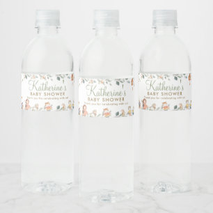 Chic Nursery Rhyme Greenery Baby Shower Birthday Water Bottle Label
