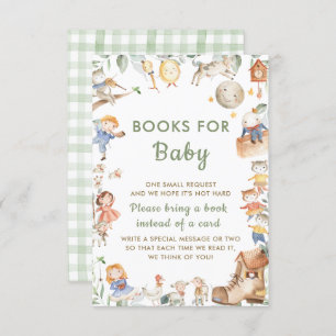 Chic Nursery Rhyme Greenery Bring a Book Card