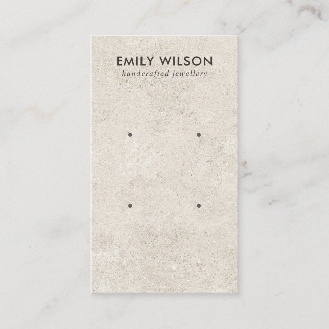 CHIC OFF WHITE STUCCO 2 STUD EARRING DISPLAY CARD (Front)