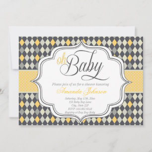 Chic Oh Baby Argyle Baby Shower Invite