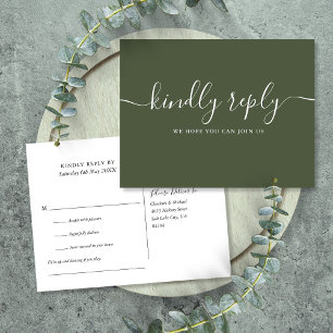 Chic Olive Green Chanson Demande Carte postale RSV